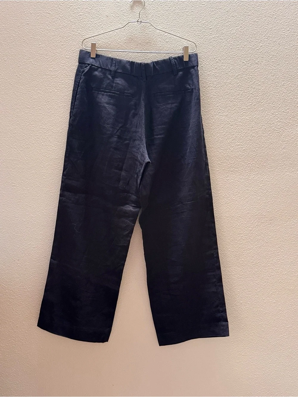 COS Black Wide-Leg Drawstring Linen Pants